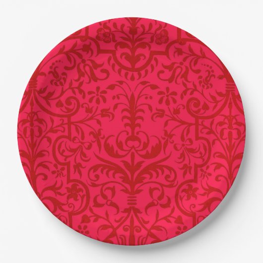 Viktorianisches rotes Motiv Pappteller (Vorderseite)