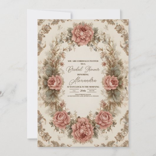 Viktorianisches Royal Elegance Brautparty Einladung (Vorderseite)