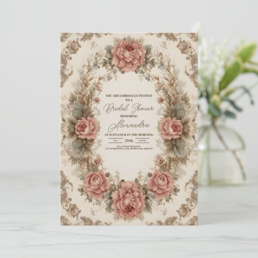 Viktorianisches Royal Elegance Brautparty Einladung (Stehend Vorderseite)