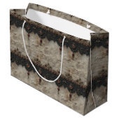 Viktorianisches Rubinpitschen-Gotikmuster (1) Große Geschenktüte (Rückseite Schrägansicht)