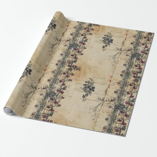 Viktorianisches Rubinpitschen-Gotikmuster (2) Geschenkpapier (Ungerollt)