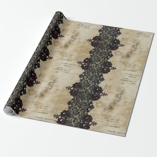 Viktorianisches Rubinpitschen-Gotikmuster (4) Geschenkpapier (Ungerollt)
