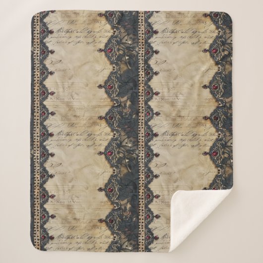 Viktorianisches Rubinpitschen-Gotikmuster (4) Sherpadecke (Vorderseite)