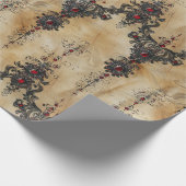 Viktorianisches Rubinpitschen-Gotikmuster (5) Geschenkpapier (Ecke)