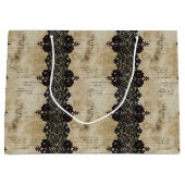 Viktorianisches Rubinpunt-Gotikmuster (4) Große Geschenktüte (Vorderseite)