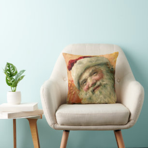 Viktorianisches Santa-Claus-Porträt, vintage Weihn Kissen