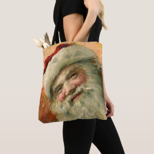 Viktorianisches Santa-Claus-Porträt, vintage Weihn Tasche