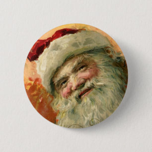 Viktorianisches Santa-Claus-Porträt, Weihnachten i Button