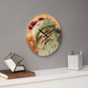 Viktorianisches Santa-Claus-Porträt, Weihnachten i Große Wanduhr