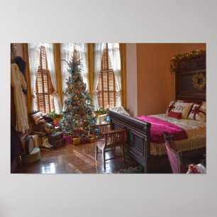 Viktorianisches Schlafzimmer, Weihnachten, Vaile M Poster