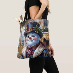 Viktorianisches Schneemann-Weihnachtsdesign Tasche