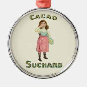 Viktorianisches Schokoladen-Kuss-Mädchen-Zucker Silbernes Ornament
