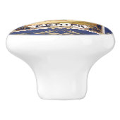 Viktorianisches Schokoladenetikett mit floraler El Keramikknauf (Seitenansicht)