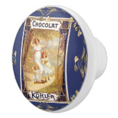 Viktorianisches Schokoladenetikett mit floraler El Keramikknauf (Rechts)