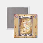 Viktorianisches Schokoladenetikett mit floraler El Magnet (Vorderseite/Rückseite)