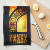 Viktorianisches Schwarz-Gold Geschirrtuch (Viertel Falte)