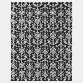 Viktorianisches Schwarz-Weiß-Damaskusmuster Fleecedecke (Vorderseite)