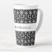 Viktorianisches Schwarz-Weiß-Damaskusmuster Milchtasse (Rechte Ecke)