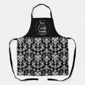 Viktorianisches Schwarz-Weiß-Damaskusmuster Schürze (Vorderseite)
