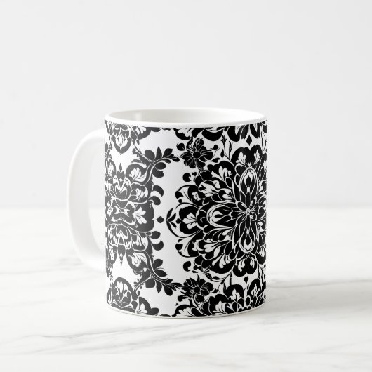 Viktorianisches Schwarz-Weiß-Goth #3 Kaffeetasse (Vorderseite Links)