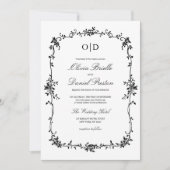 Viktorianisches Schwarz-weißes Foto Monogramm Hoch Einladung (Vorderseite)