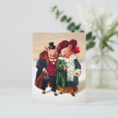 Viktorianisches Schweinepupil Postkarte (Stehend Vorderseite)