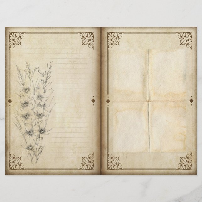 Viktorianisches Scrapbook Floral Garden Journal Pa (Vorderseite)
