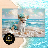Viktorianisches Seaside Chihuahua Puppy Beach Deco Seidenpapier