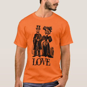 Viktorianisches Skelett-Paar-Goth-Halloween-Shirt T-Shirt