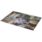Viktorianisches Snowman Weihnachtsdesign Schneidebrett (Ecke)