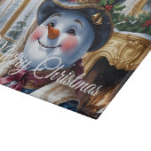 Viktorianisches Snowman Weihnachtsdesign Schneidebrett (Ecke)