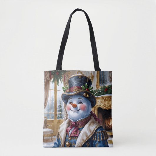Viktorianisches Snowman Weihnachtsdesign Tasche (Vorderseite)