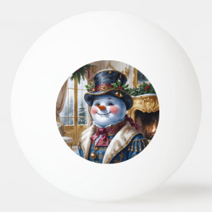 Viktorianisches Snowman Weihnachtsdesign Tischtennisball