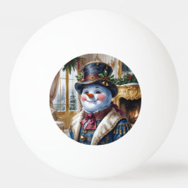 Viktorianisches Snowman Weihnachtsdesign Tischtennisball
