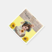 Viktorianisches Sonnenblumenpapier Napkins Serviette (Ecke)