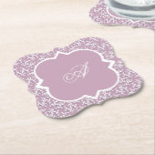 Viktorianisches Spitzen-Rosé-Monogramm-Papier-Getr Untersetzer (angewinkelt)