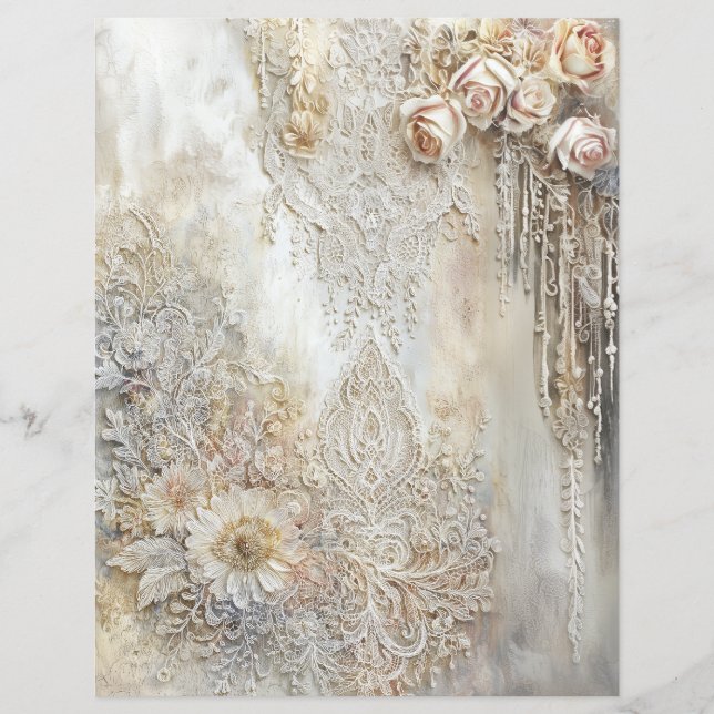 Viktorianisches Spitzen-Scrapbook-Blatt (Vorderseite)