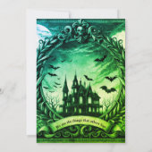 Viktorianisches Spuk Haus Gotisches Halloween-Part Einladung (Rückseite)