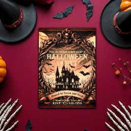 Viktorianisches Spuk Haus Gotisches Halloween-Part Einladung