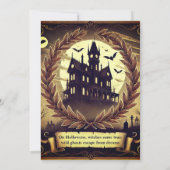 Viktorianisches Spuk Haus Vintages Halloween-Party Einladung (Rückseite)