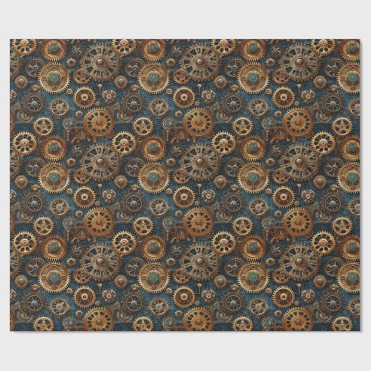 Viktorianisches Steamgetriebemuster Geschenkpapier (Flach)