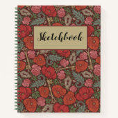 Viktorianisches Steampunk Alt Lock Key Poppy Sketc Notizblock (Vorderseite)