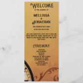 Viktorianisches Steampunk-Hochzeitsprogramm Menükarte (Vorderseite)