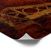 Viktorianisches Steampunk-Hochzeitssymbol Poster (Ecke)