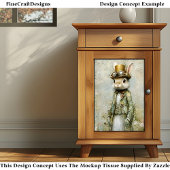 Viktorianisches Steampunk-Kaninchen, florales CA6- Seidenpapier