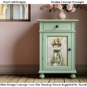 Viktorianisches Steampunk-Kaninchen, florales CA6- Seidenpapier