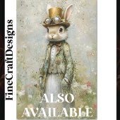 Viktorianisches Steampunk-Kaninchen, florales CA7- Seidenpapier