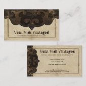 Viktorianisches Steampunk Leder u. Visitenkarte (Vorne/Hinten)