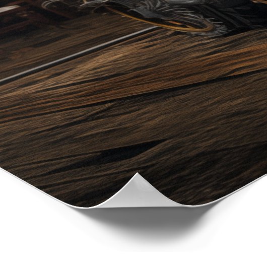 Viktorianisches Steampunk Library Antique Zeppelin Poster (Ecke)