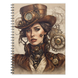 Viktorianisches Steampunk-Portrait einer Frau Notizblock
